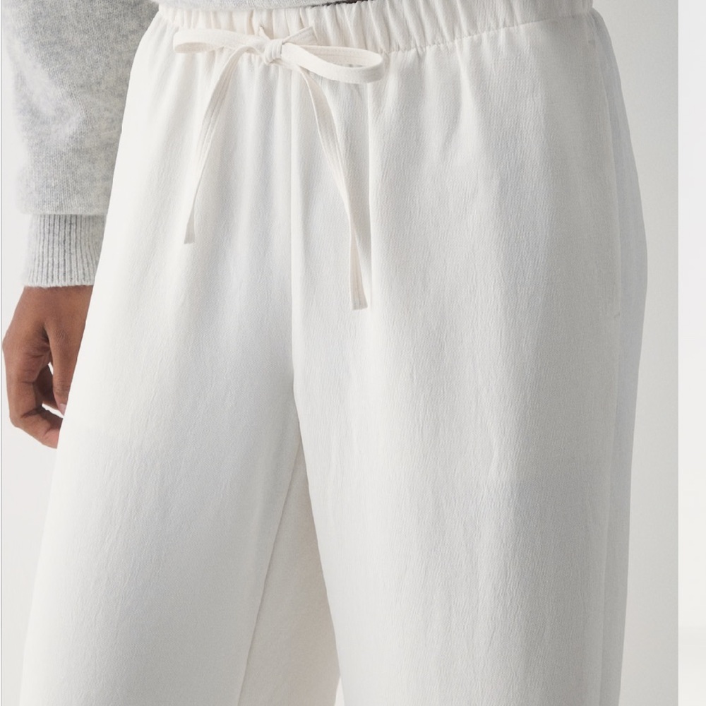 Wilfred Wide-Leg Cream Drawstring Pants